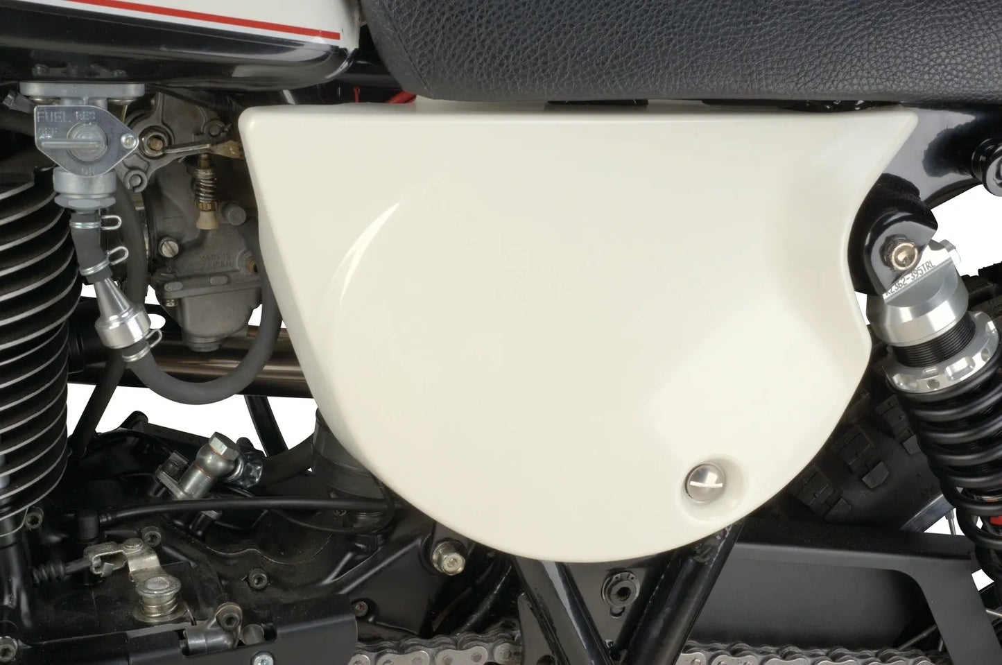 Replica Clean White Side Cover - Left - XT500 '80 and newer, TT500 '79 and newer