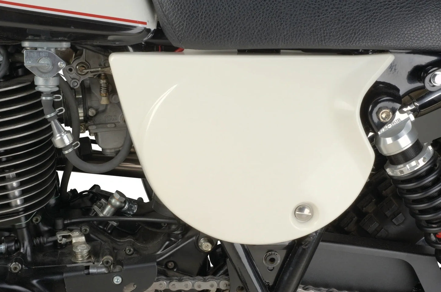 Replica Clean White Side Cover - Left - XT500 '80 and newer, TT500 '79 and newer