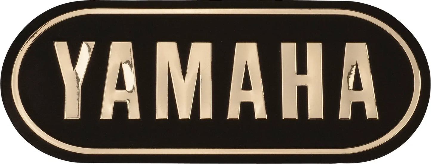 3D-Emblem - YAMAHA, Gold, (approx. 132 x 52 mm) - SR400 SR500 XS650 Universal