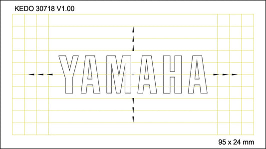 Stencil 95 x 24 mm 'YAMAHA' Logo - Rear Tail Bag XT550 XT600 TT600 XTZ Universal