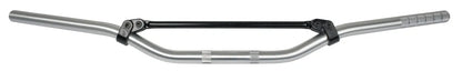 Aluminum Handlebar 'Cross' - Flat, Slight Offset (with bolted on Brace/Strut), Silver - XT500 XT600/Z MT03 XTZ660 XT660R/X XTZ750 TDM850 TDM900 Universal