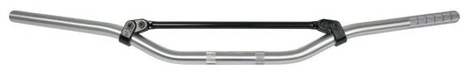 Aluminum Handlebar 'Cross' - Flat, Slight Offset (with bolted on Brace/Strut), Silver - XT500 XT600/Z MT03 XTZ660 XT660R/X XTZ750 TDM850 TDM900 Universal