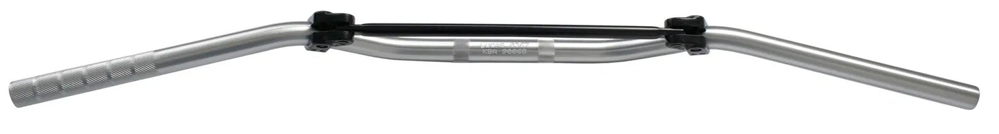 Aluminum Handlebar 'Cross' - Flat, Slight Offset (with bolted on Brace/Strut), Silver - XT500 XT600/Z MT03 XTZ660 XT660R/X XTZ750 TDM850 TDM900 Universal