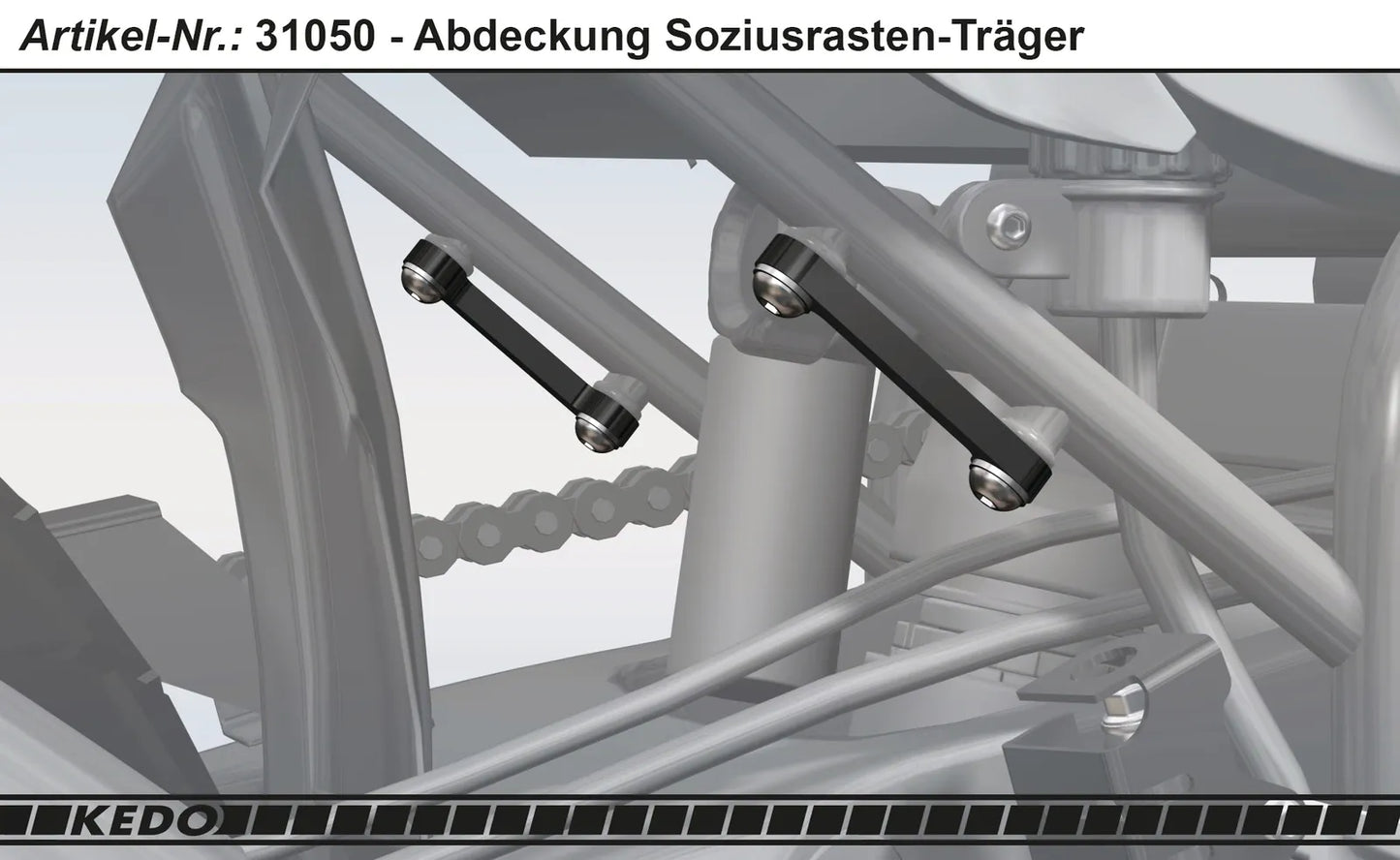 KEDO Tie Down Lashing Brackets - Stainless Steel Black Coated - T700 Ténéré700 (XTZ690)