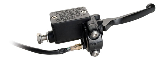 Front Brake Master Cylinder Assembly - 13mm - with Black Aluminum Lever/Brake Light Switch - Stainless Steel Banjo - SR500 XT600