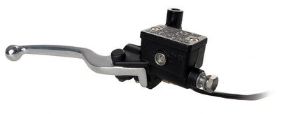 Front Brake Master Cylinder Assembly - 1/2" - with Silver Aluminum Lever/Brake Light Switch/Clamp for M10 Mirror Thread - Stainless Steel Banjo - SR500 XT600