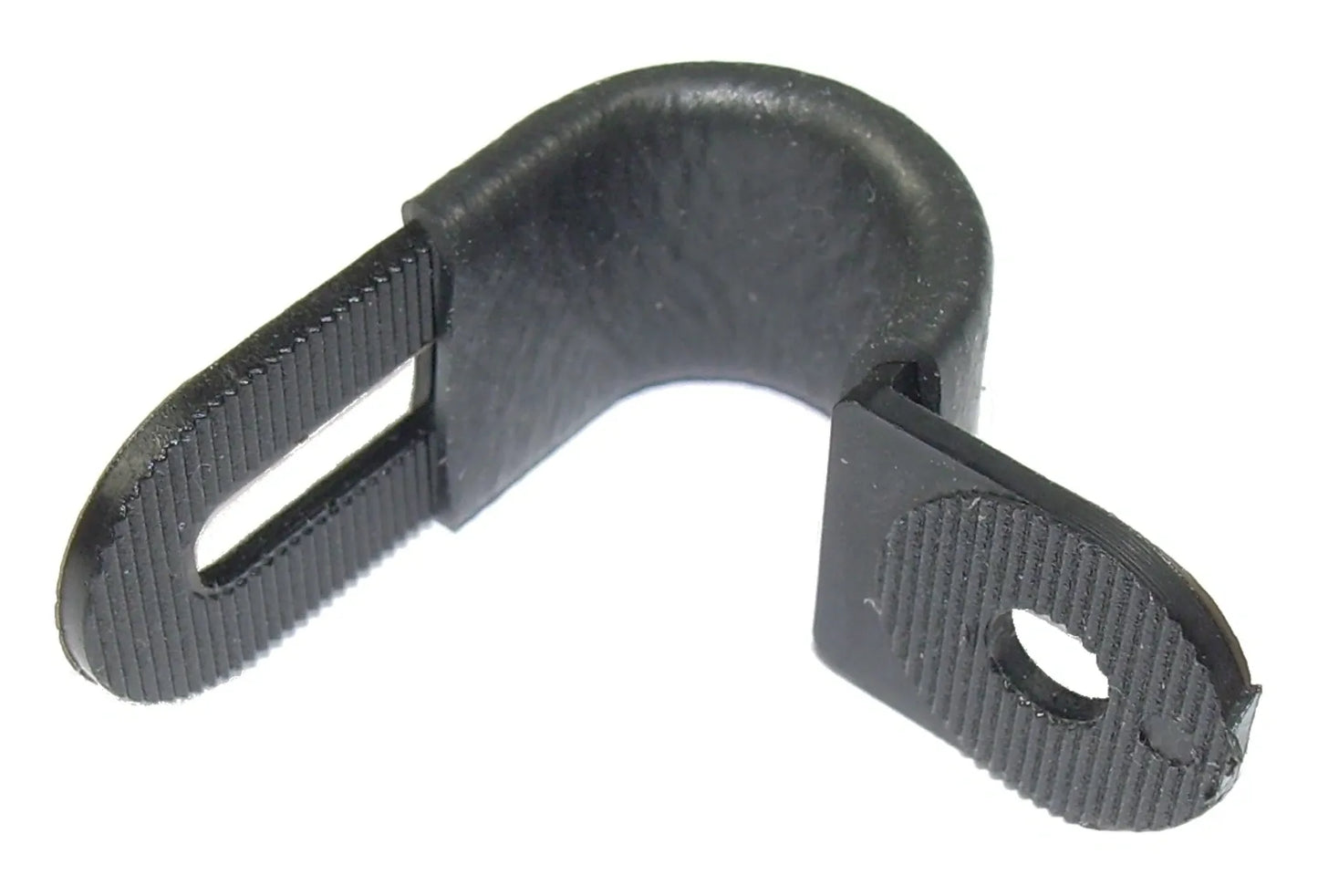 Cable Guide/Bracket for Brake Lines/Cables - up to 9 mm Diameter, 4 mm Mount Hole, Extendable up to 6mm - Black/Rubber Lined - Universal