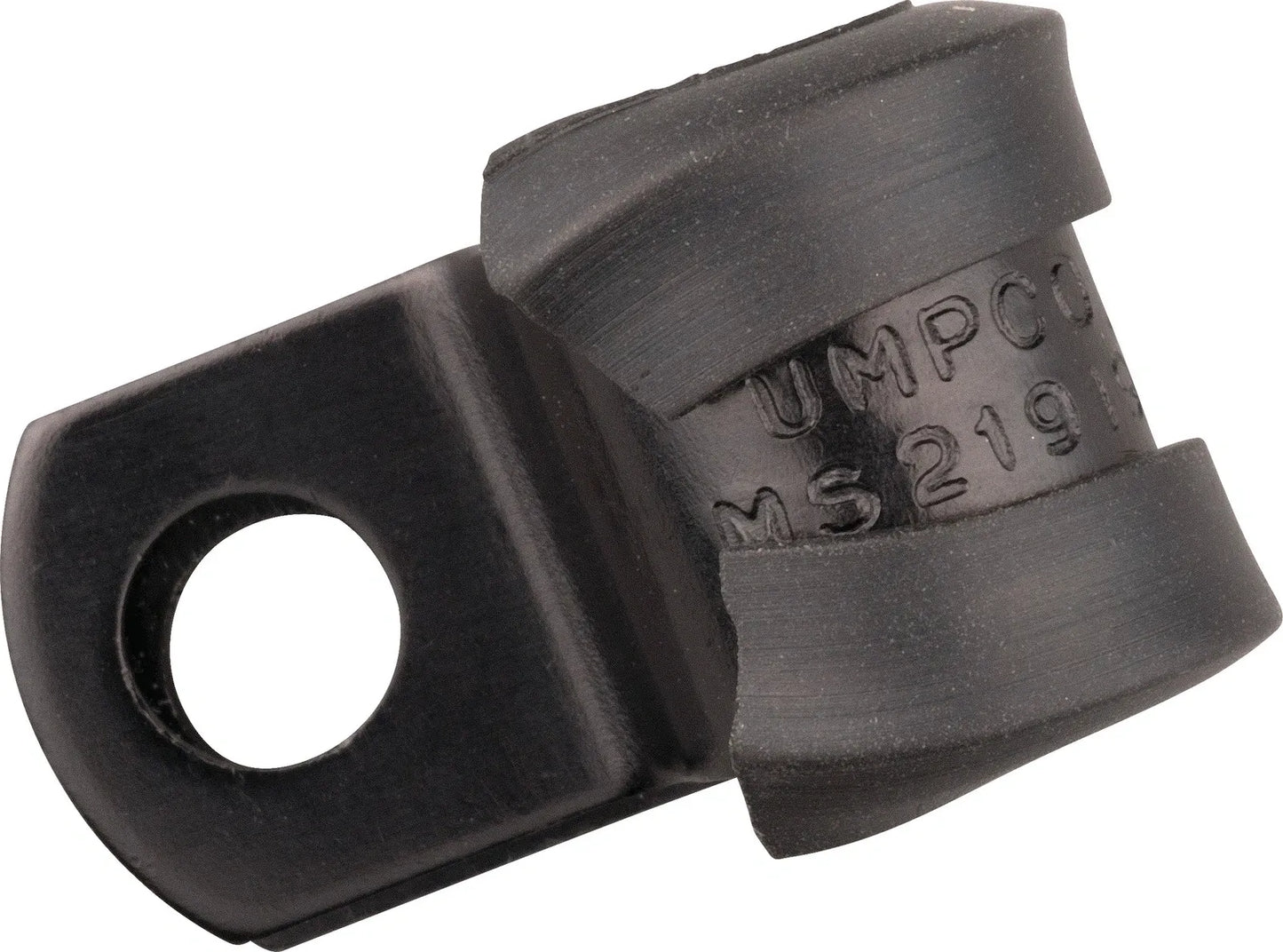 Cable Guide/Bracket for Brake Lines/Cables - up to 9 mm Diameter, 6 mm Mount Hole - Black Anodized Aluminum - Rubberized - Universal