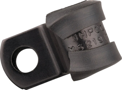 Cable Guide/Bracket for Brake Lines/Cables - up to 9 mm Diameter, 6 mm Mount Hole - Black Anodized Aluminum - Rubberized - Universal