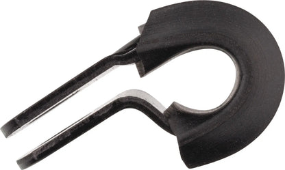 Cable Guide/Bracket for Brake Lines/Cables - up to 9 mm Diameter, 6 mm Mount Hole - Black Anodized Aluminum - Rubberized - Universal