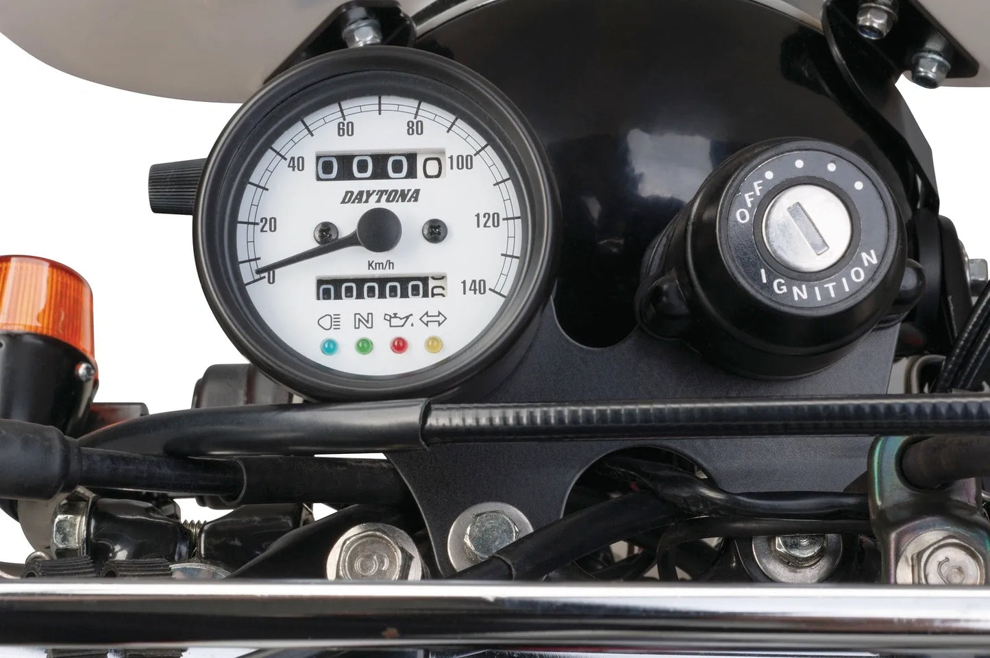 Speedometer and Ignition Switch Bracket Set - 'Pure' - Stainless Steel Powder Coated - XT500 TT500