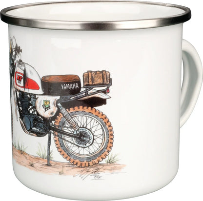 Nostalgia Mug 'XT500 Paris-Dakar' - in Gift Box - Enamel with Metal Rim - XT500 TT500 SR500 Universal