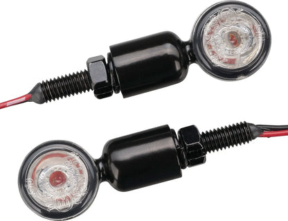 LED Micro Turn Signal Indicator - 'Bates-Companion' - Clear Lens - XT500 TT500 SR500 Universal