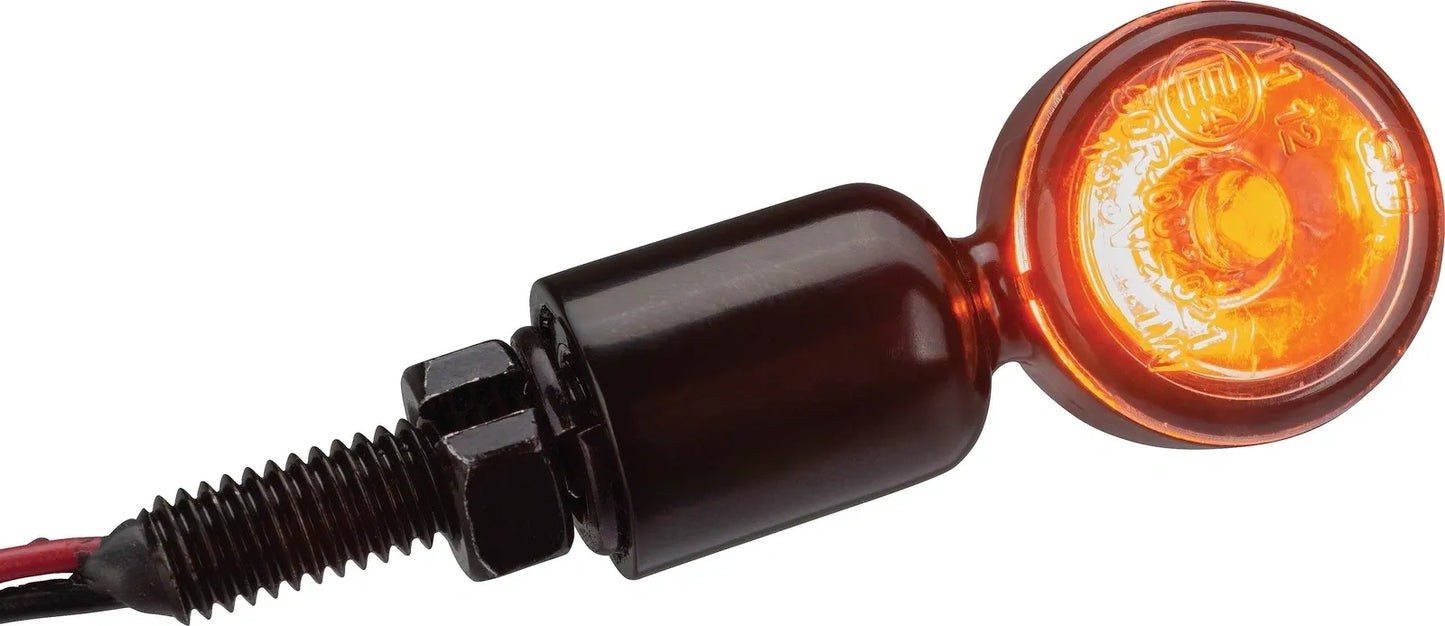 LED Micro Turn Signal Indicator - 'Bates-Companion' - Clear Lens - XT500 TT500 SR500 Universal