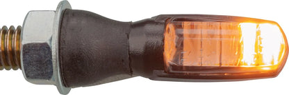 LED Micro Turn Signal Indicator - 'Spark' - Black Metal Housing - Clear Lens - XT500 TT500 SR500 Universal