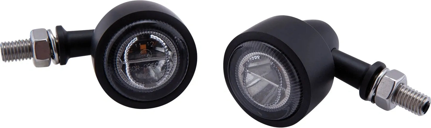 LED Turn Signal/Indicator Set - 'Classic-X' - Black Aluminum/Clear Lens - LED SMD Technology - XT500 TT500 SR500 Universal Application