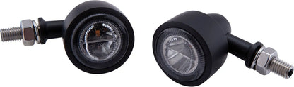 LED Turn Signal/Indicator Set - 'Classic-X' - Black Aluminum/Clear Lens - LED SMD Technology - XT500 TT500 SR500 Universal Application