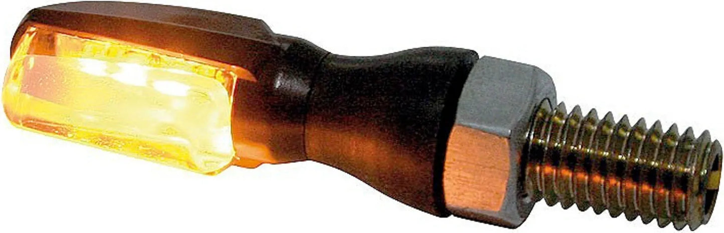 LED Micro Turn Signal Indicator - 'Spark' - Black Plastic Housing - Clear Lens - XT500 TT500 SR500 Universal