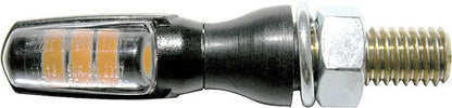 LED Micro Turn Signal Indicator - 'Spark' - Black Plastic Housing - Clear Lens - XT500 TT500 SR500 Universal