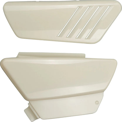 Side Cover Set - R+L (Detailed Reproduction/Replica), 1 Pair - ABS-painted Cream White - XT250