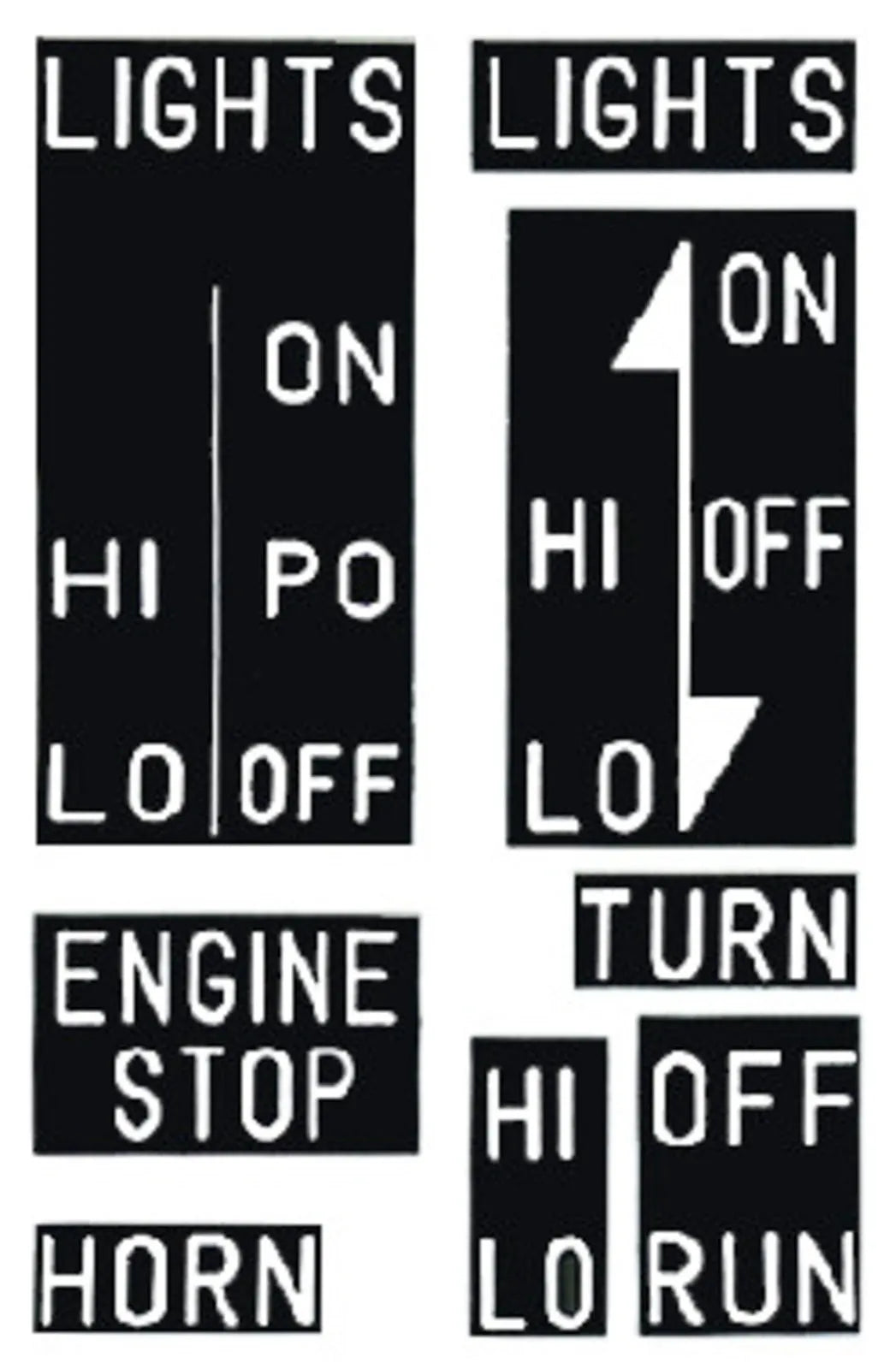 LH/RH Handlebar Switch - Decal Set - XT500 Various YAMAHA