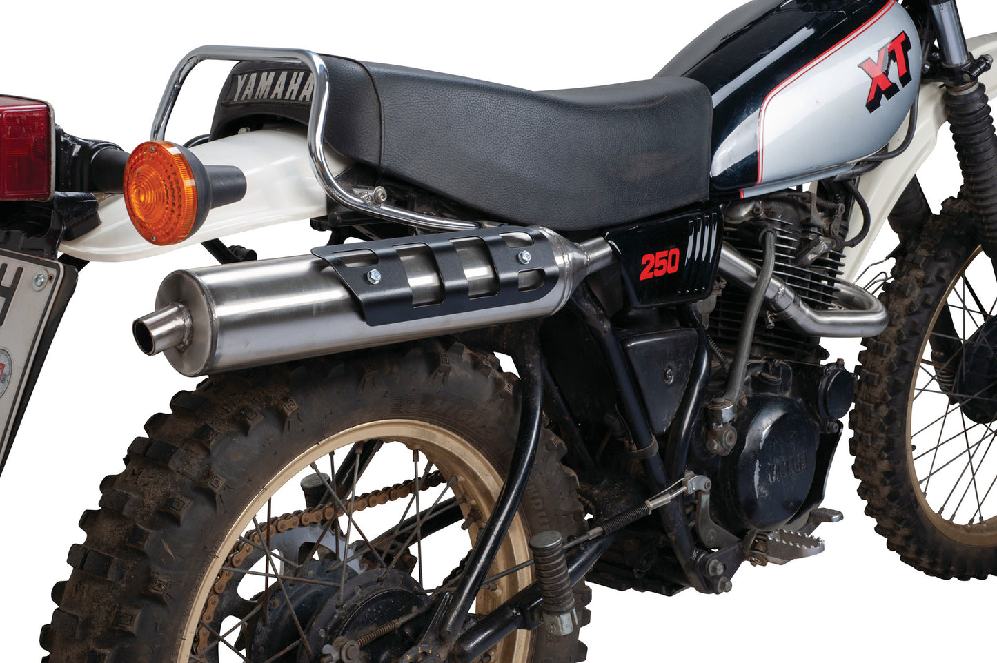 KEDO Silencer Heat Shield - Stainless Steel, Black coated - fits Marving/Bull Silencer Item # 91327/91324 - XT250