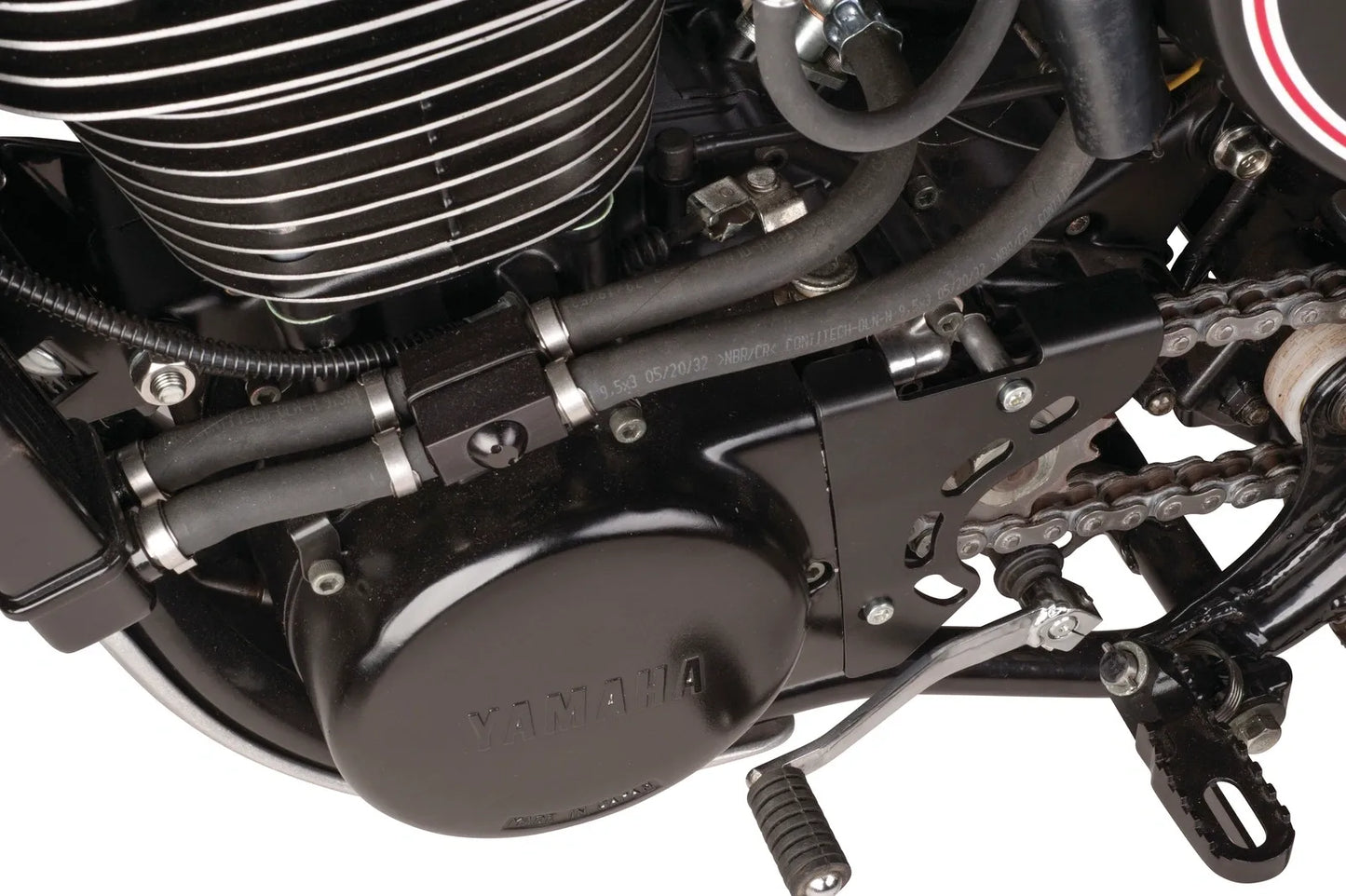 Sprocket Cover 'Racer' Kit - Aluminum Black Coated - SR500 XT500 TT500