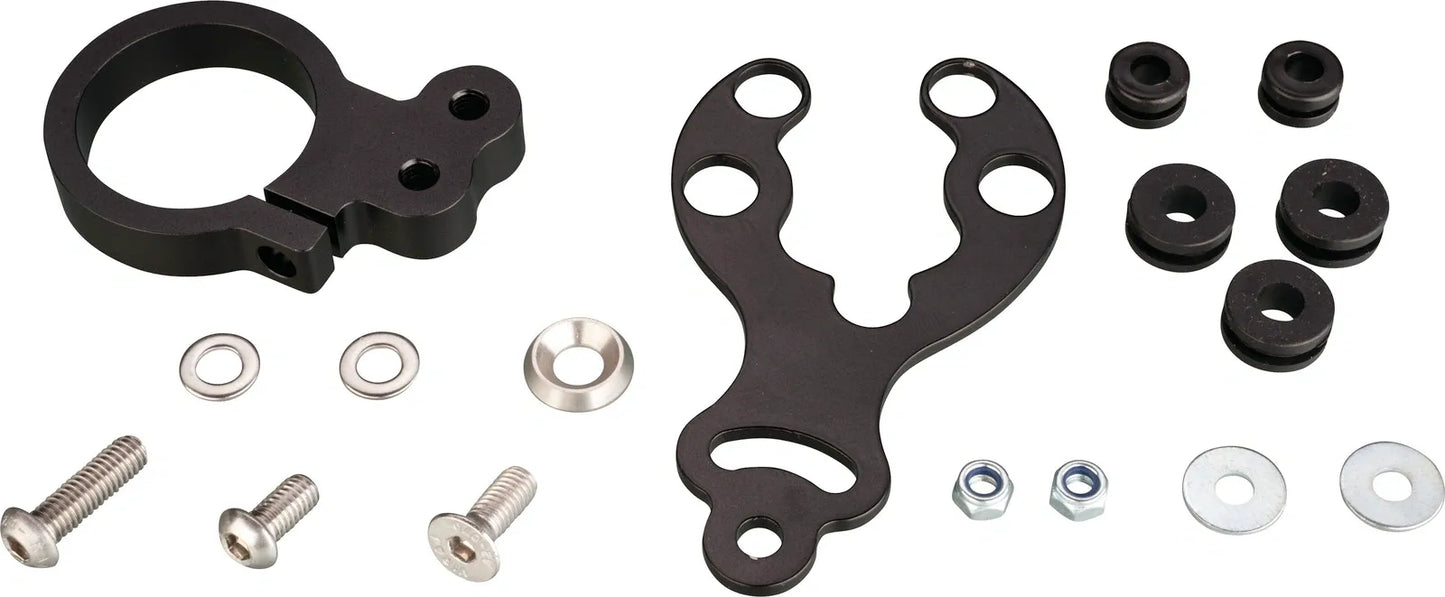 Speedometer Bracket - Fork Mounted - Stainless/Aluminum Black Coated - TT500 XT500 Universal