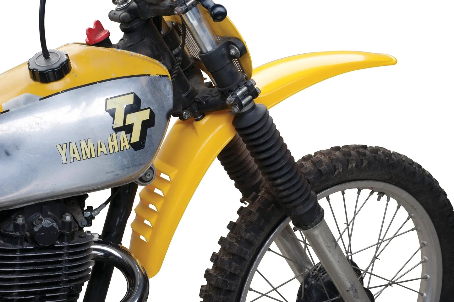 Replica Competition Yellow Front Fender with Venting Slots - XT500 TT500