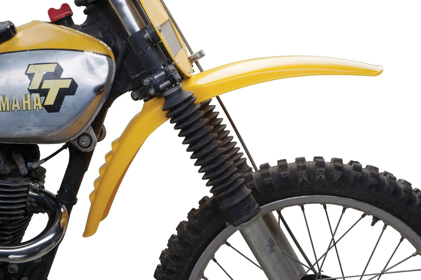 Replica Competition Yellow Front Fender with Venting Slots - XT500 TT500