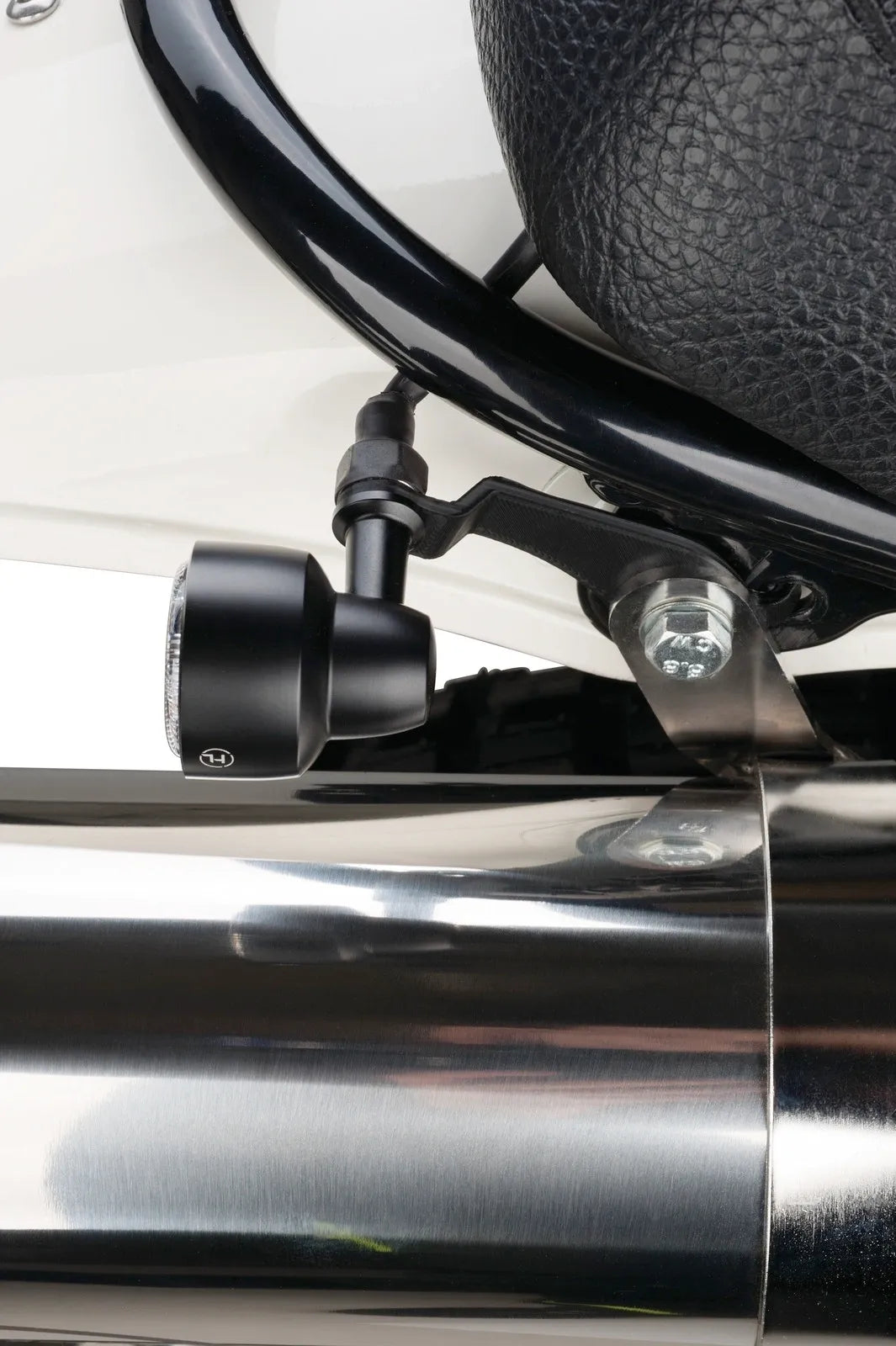 Rear Turn Signal/Indicator Brackets - Extended Version - Stainless Steel Black Coated RH/LH Set - XT500