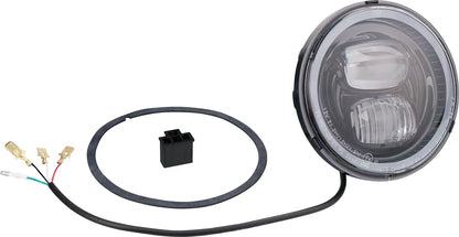 12V DC LED Headlight Insert with High/Low Beam and Parking Light Function, H4 Connection - Black - Universal