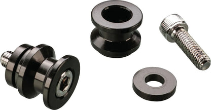 Spools/Bobbins - for Rear Wheel Stands with V-forks -  Black Anodized Aluminum - M8 x 25 mm, 1 pair -  Universal