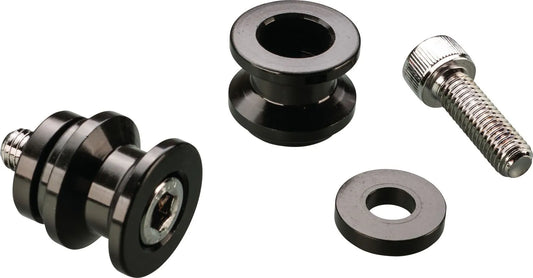Spools/Bobbins - for Rear Wheel Stands with V-forks -  Black Anodized Aluminum - M8 x 25 mm, 1 pair -  Universal