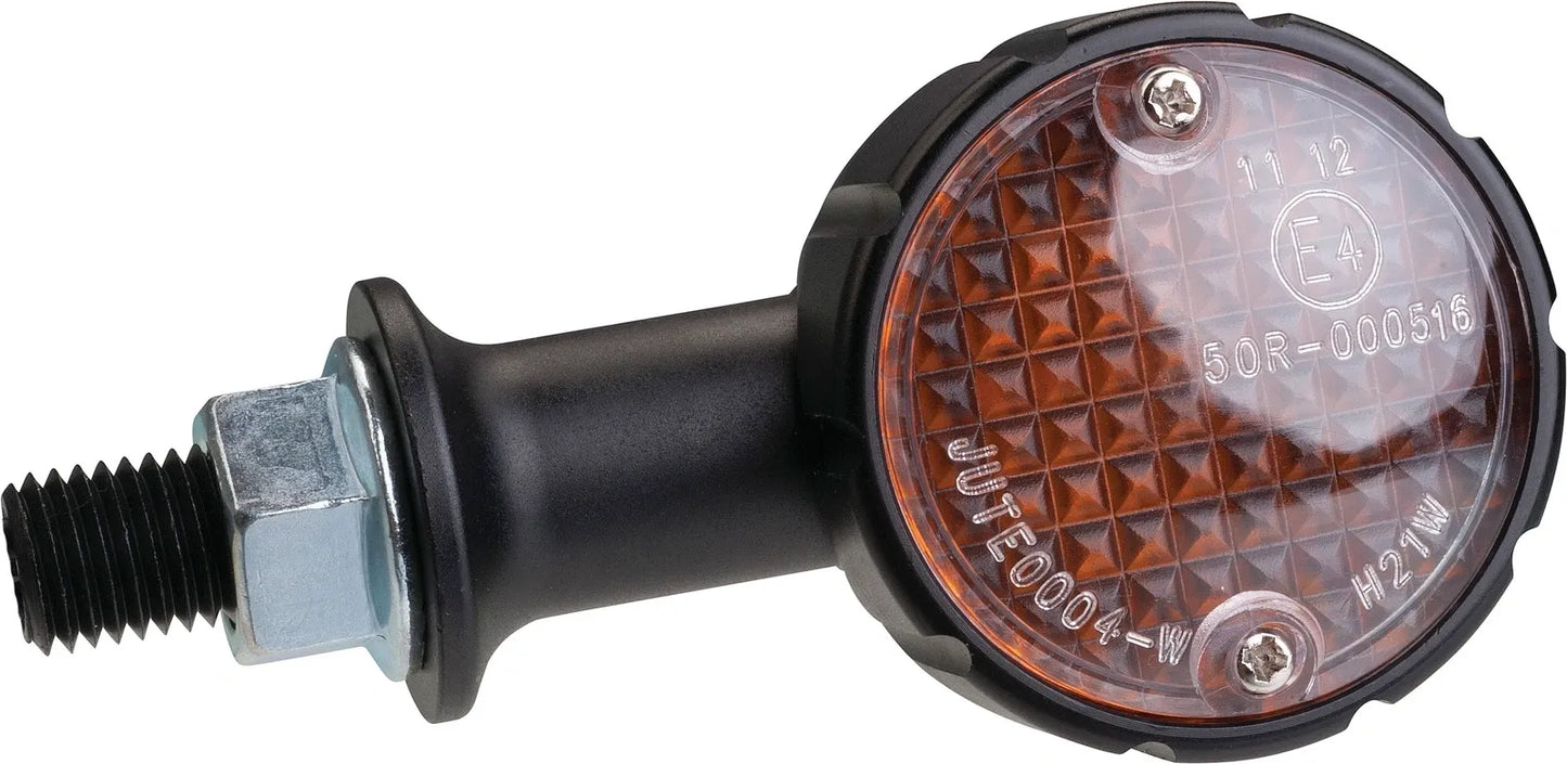 Bullet Turn Signal/Indicator 'Arizona' - 1 pair - Milled Black Aluminum - XT500 TT500 SR500 Universal Application