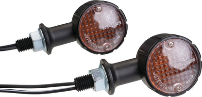 Bullet Turn Signal/Indicator 'Arizona' - 1 pair - Milled Black Aluminum - XT500 TT500 SR500 Universal Application