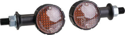 Bullet Turn Signal/Indicator 'Arizona' - 1 pair - Milled Black Aluminum - XT500 TT500 SR500 Universal Application