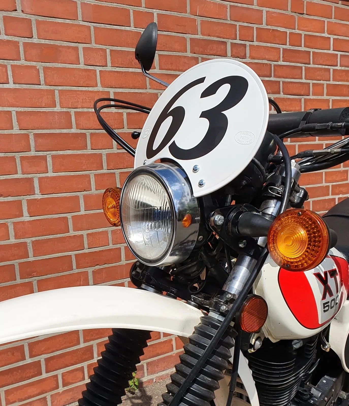 Preston Petty Plastic Number Plate - White - 'Six Days' - XT500