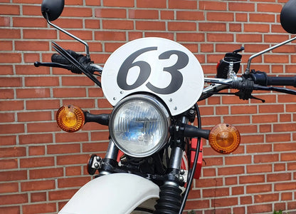 Preston Petty Plastic Number Plate - White - 'Six Days' - XT500