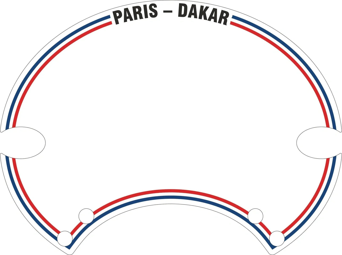 Starting Number Plate Sticker - White w/ Red Blue Stripes - 'Paris Dakar' - XT500