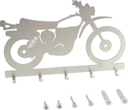 Key/Coat Rack 'XT500' - 5 hooks, 2 mm Stainless Steel - with Sheetrock Anchors + Stainless Steel Screws - XT500 TT500 Universal