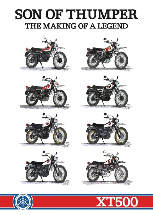 40 Years XT500 Poster 'Son of Thumper' - Size 50 x 70cm - Upright Format, 4c Digital Print On High Gloss Paper - XT500 TT500 Universal
