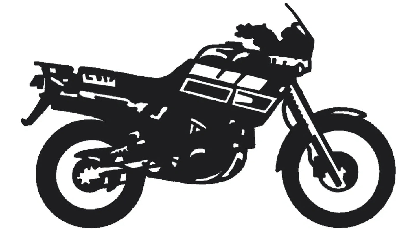 Sticker/Decal 'Stylized XT600Z Tenere' - Gloss Black (approx. 10 x 6 cm) - Universal