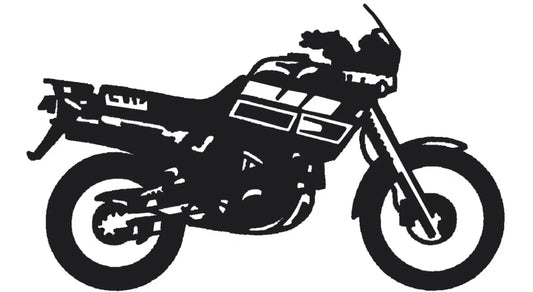 Sticker/Decal 'Stylized XT600Z Tenere' - Gloss Black (approx. 10 x 6 cm) - Universal