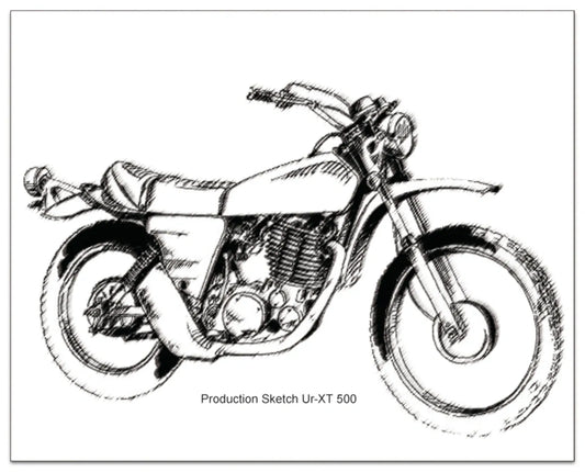Art print by Ingo Löchert - 'XT500 First Model' B/W Digital Print on Poster Paper - XT500 Universal