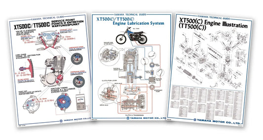 Vintage Poster Set - 3 Color Prints - XT500 TT500