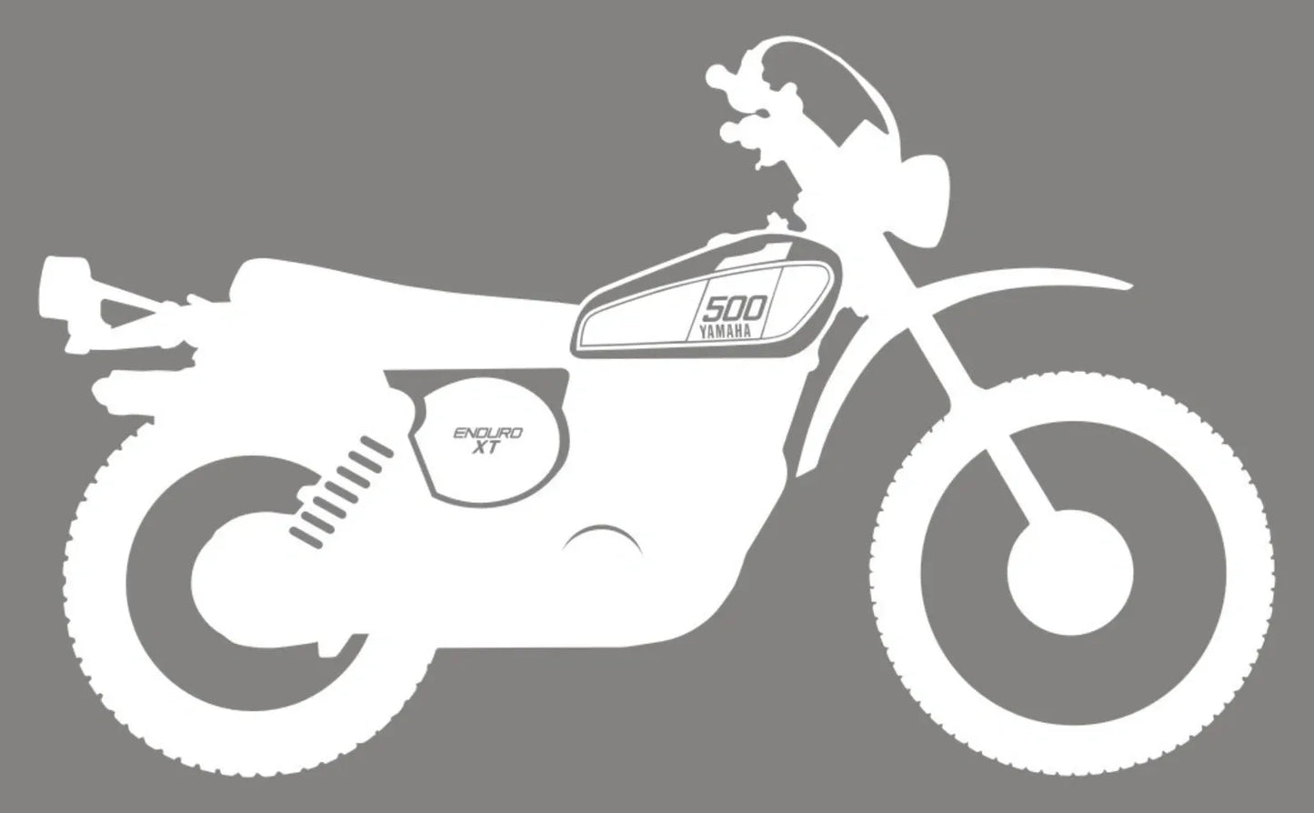 Sticker/Decal 'Stylized XT500 '76' - White (approx. 10 x 6 cm) - Universal