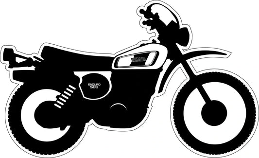 XT500'77 Sticker, Stylized '77 Model, Glossy Black