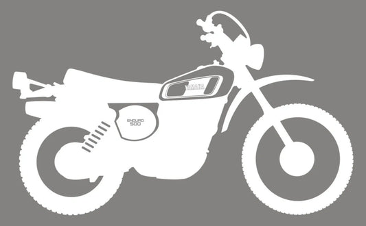 XT500'77 Sticker, Stylized '77 model, White