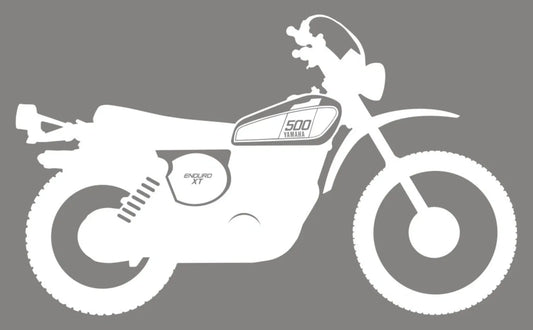 Sticker/Decal 'Stylized XT500 '76' - White (approx. 185 x 108 mm) - Universal